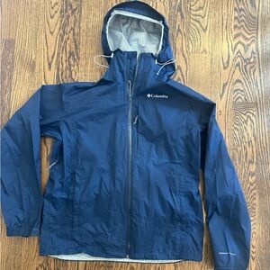 Columbia Rain Jacket Navy Large